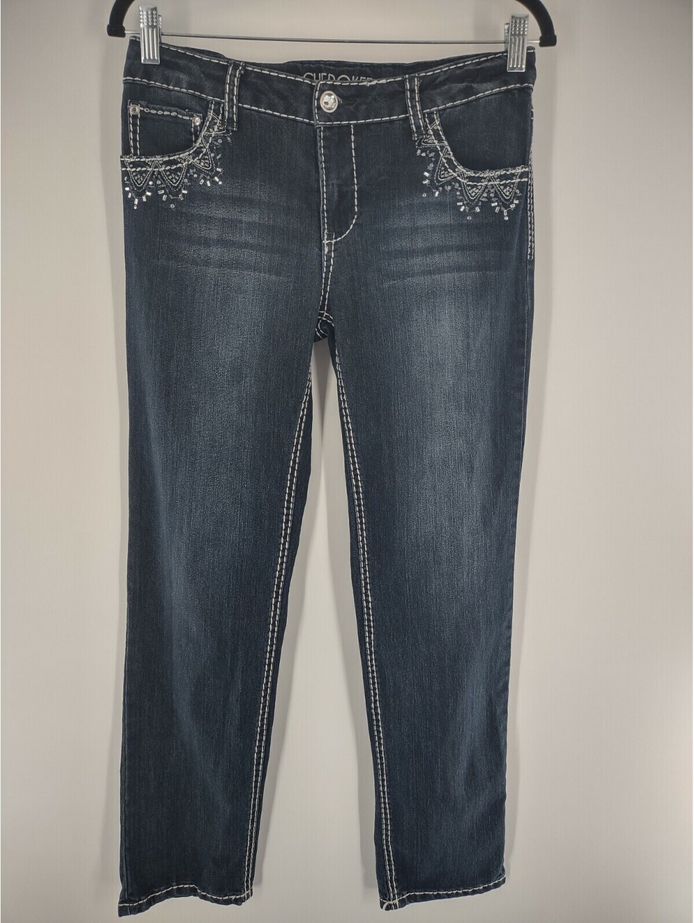 Cherokee Girls Size 16 Jeans Embellished Adjustable Waist 048